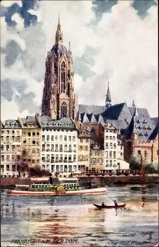 Künstler Ak Flower, Charles, Frankfurt am Main, Dom, Salondampfer, Tuck 617 B