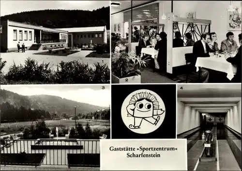 Ak Scharfenstein Drebach im Erzgebirge Sachsen, VEB dkk, Gaststätte Sportzentrum