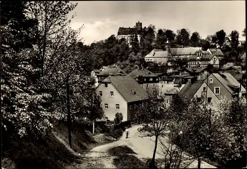 Ak Scharfenstein Erzgebirge, Ortspartie