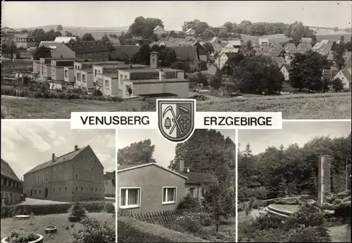 Ak Venusberg Drebach Erzgebirge, Kulturhaus, Konsum-Gaststätte, Gartenheim VKSK-Sparte Frischer Wind