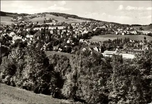 Ak Lauter Bernsbach im Erzgebirge Sachsen, Blick vom Gehringsberg zur Stadt, Kirchberg