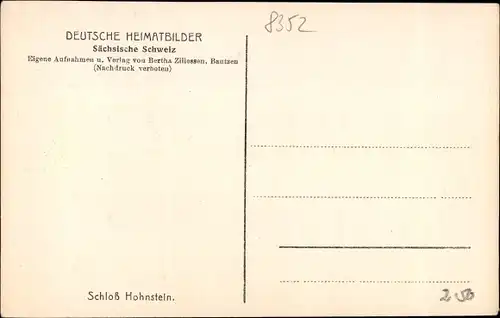 Ak Hohnstein Sächsische Schweiz, Schloss Hohnstein, Burg