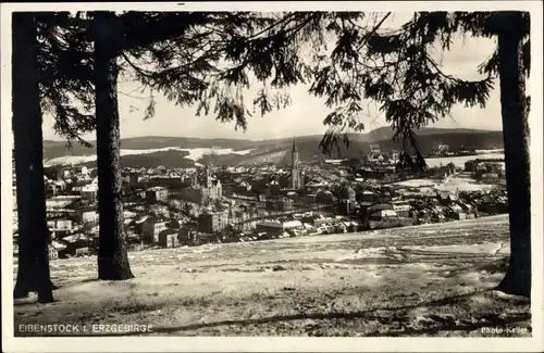 Ak Eibenstock Erzgebirge, Ortsansicht mit Kirche