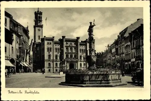 Ak Zittau in Sachsen, Marktplatz