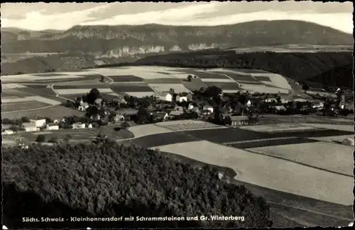 Ak Kleinhennersdorf Gohrisch Sachsen, Panorama mit Schrammsteinen und Gr. Winterberg