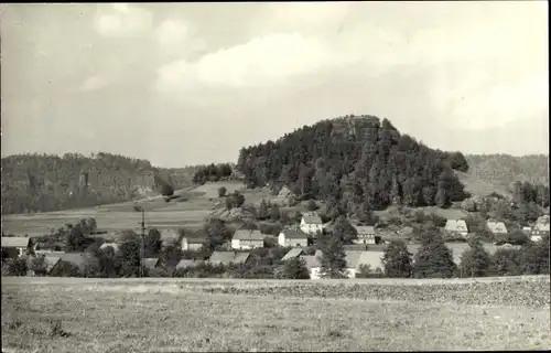 Ak Schöna Sächsische Schweiz, Ortsansicht mit Kaiserkrone