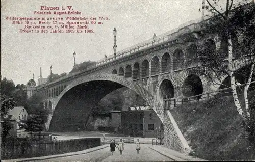 Ak Plauen im Vogtland, Friedrich August Brücke