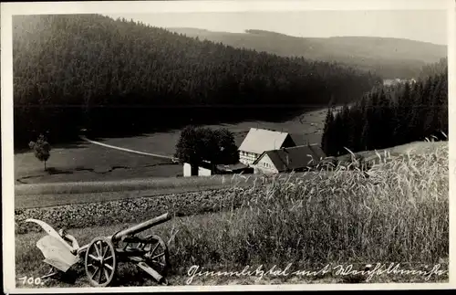 Foto Ak Gimmlitztal Hartmannsdorf Reichenau im Erzgebirge, Feldgerät, Mühle