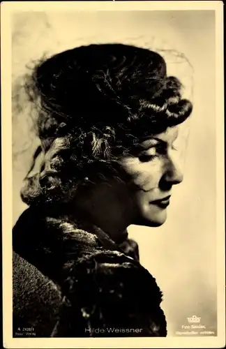 Ak Schauspielerin Hilde Weissner, Portrait mit Hut, Ross Verlag A 2431/1