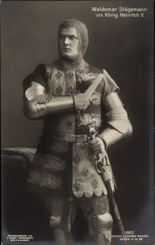 Ak Schauspieler Waldemar Stägemann, König Heinrich V.