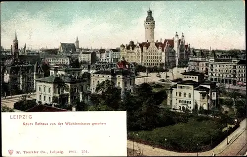 Ak Leipzig in Sachsen, Blick auf das neue Rathaus, Stadtansicht