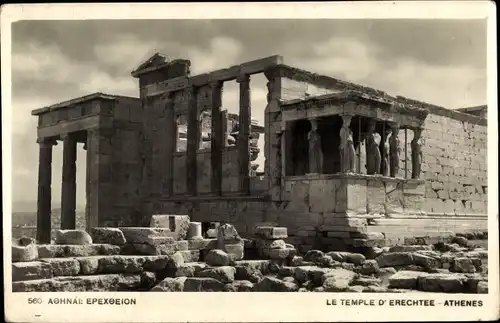 Ak Athen Griechenland, Le Temple d'Erchtee