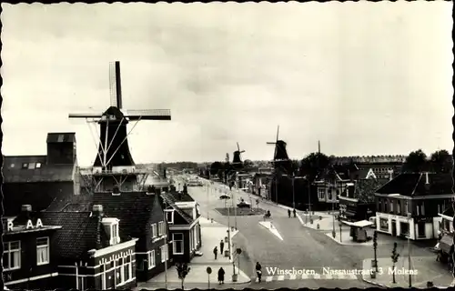 Ak Winschoten Groningen Niederlande, Nassaustraat, Molens, Windmühlen