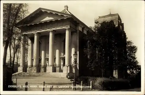 Ak Zierikzee Zeeland Niederlande, Ned. Herv. Kerk met St. Lievens Monstertoren