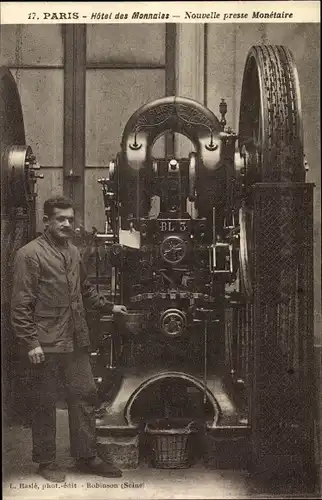 Ak Paris VI., Hotel des Monnaies, Nouvelle presse Monetaire