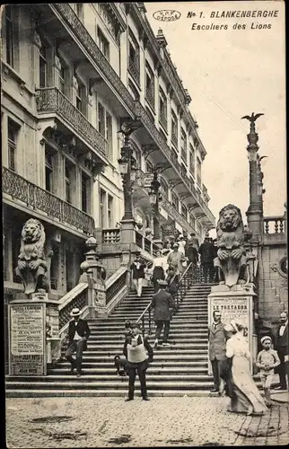 Ak Blankenberghe Blankenberge Westflandern, Escaliers des Lions