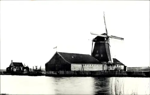 Ak Zaandam Zaanstad Nordholland, Oostzijderveld, Oliemolen De Dood, verbrand 1915