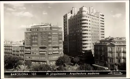 Ak Barcelona Katalonien Spanien, Plaza Urquinaona