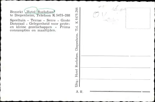 Ak Diepenheim Overijssel, Hotel Roelofsen