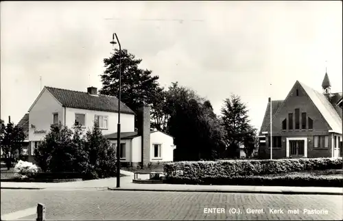 Ak Enter Overijssel, Ger. Kerk met Pastorie