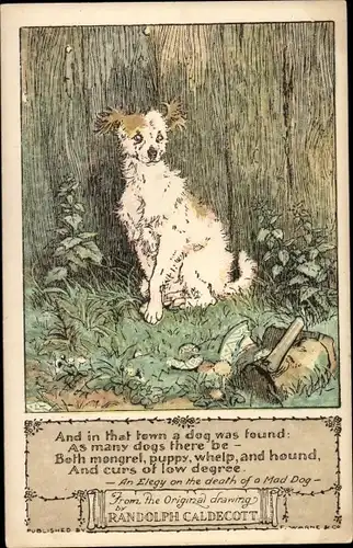 Gedicht Künstler Ak Caldecott, Randolph, An Elegy on the death of a Mad Dog