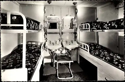 Ak Paquebot Liberté, CGT French Line, Cabine exterieure, classe cabine