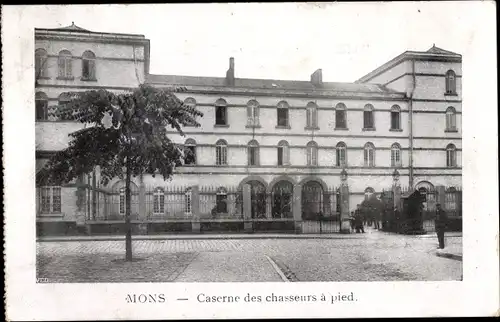Ak Mons Wallonien Hennegau, Caserne des Chasseurs a pied