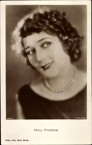Ak Schauspielerin Mary Pickford, Portrait