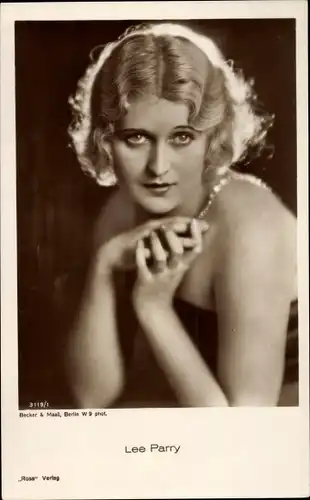 Ak Schauspielerin Lee Parry, Portrait