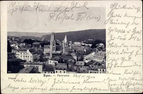Ak Spa Wallonien Lüttich, Panorama