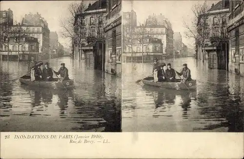 Ak Paris, Inondations de Paris, Janvier 1910, Rue de Bercy