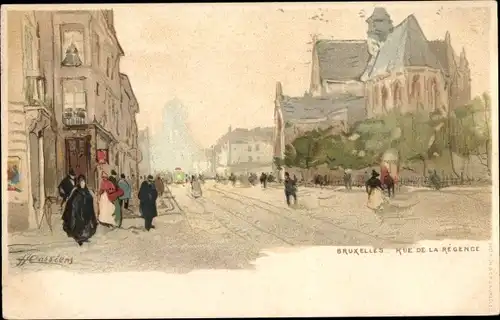 Künstler Litho Cassiers, Bruxelles Brüssel, Rue de la Regence