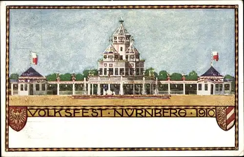 Wappen Ak Nürnberg in Mittelfranken, Volksfest 1910