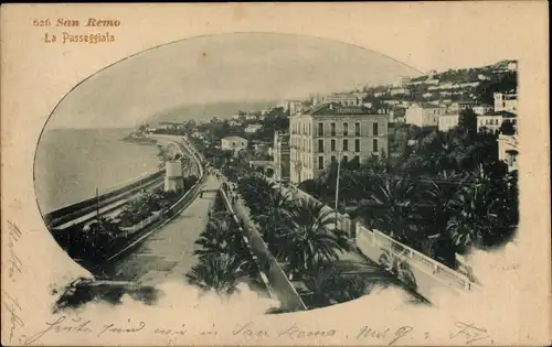 Ak San Remo Ligurien, Passeggiata