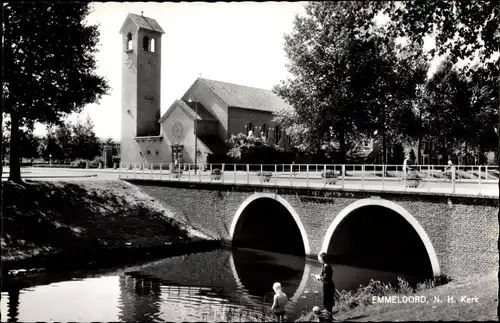 Ak Emmeloord Flevoland Niederlande, Ned. Herv. Kerk, Brug