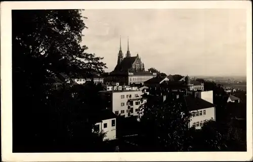 Ak Brno Brünn Südmähren, Ansicht der Domkirche, Umgebung