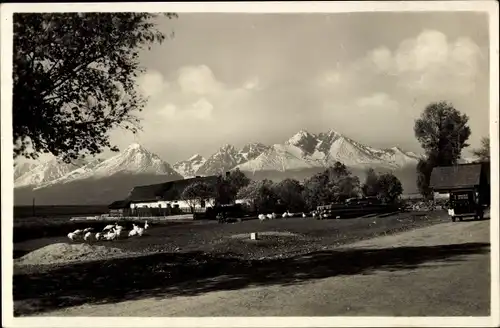 Ak Lomnice u Tišnova Lomnitz Südmähren, Hohe Tatra v. Groß Lomnitz aus gesehen