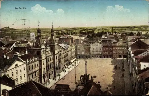 Ak Pardubice Pardubitz Stadt, Blick auf den Markt