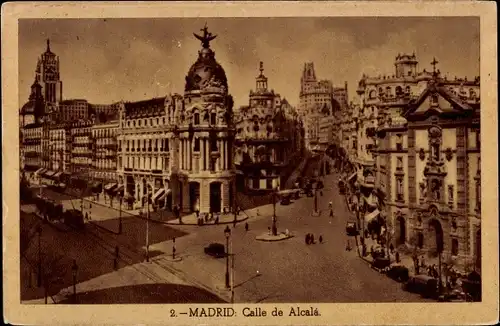 Ak Madrid Spanien, Calle de Alcala