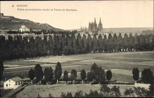 Ak Burgos Kastilien und León, Vista panoramica desde la Torre de Huelgas