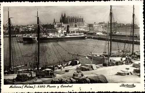 Ak Palma de Mallorca Balearische Inseln, Puerto y Catedral