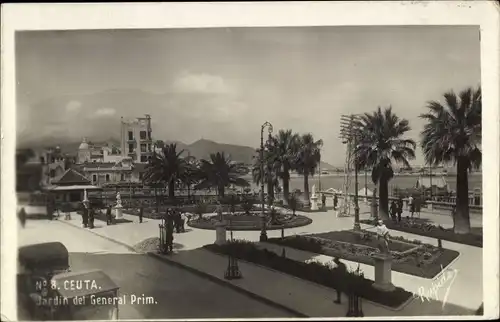 Ak Ceuta Spanien, Jardin del General Prim