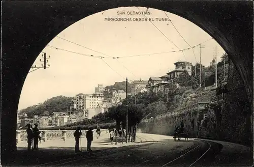 Ak Donostia San Sebastian Baskenland, Miraconcha desde el Tunel