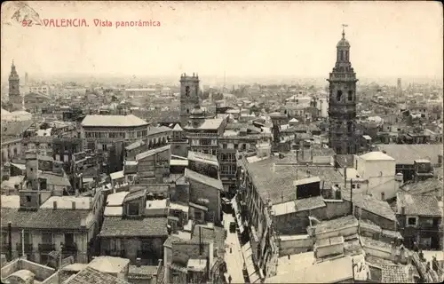 Ak Valencia Stadt Spanien, Vista panoramica