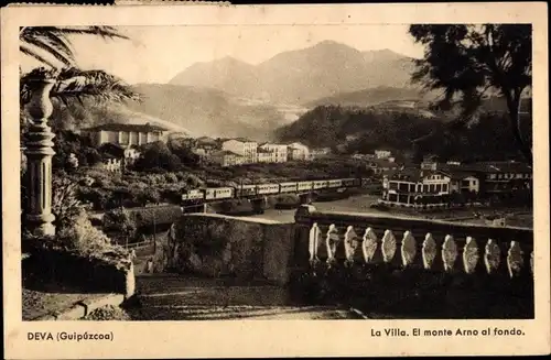 Ak Deva Gijón Asturien Spanien, La Villa, El monte Arno al fondo