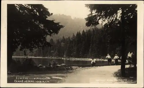 Ak Železná Ruda Markt Eisenstein Region Pilsen, Černé jezero, Schwarzer See im Böhmerwald
