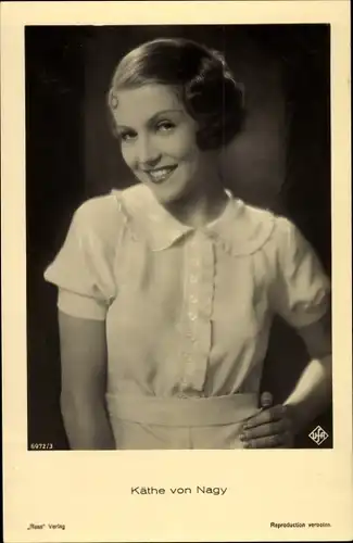 Ak Schauspielerin Käthe von Nagy, Portrait