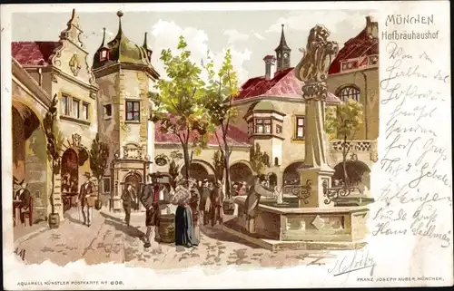Litho München Bayern, Hofbräuhaus