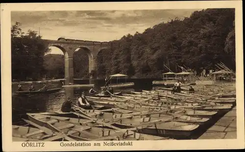 Ak Görlitz in der Lausitz, Gondelstation am Neißeviadukt