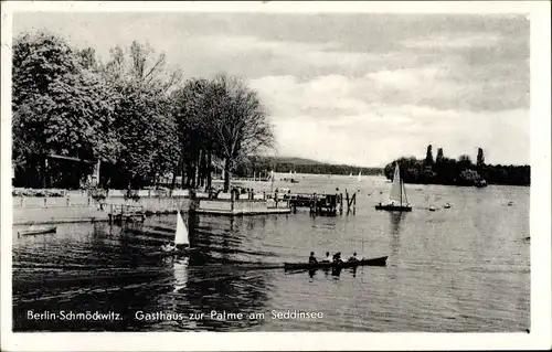 Ak Berlin Köpenick Schmöckwitz, Gasthaus zur Palme am Seddinsee